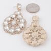 Multi Rhinestone Teardrop Earrings – Faceted Sparkle