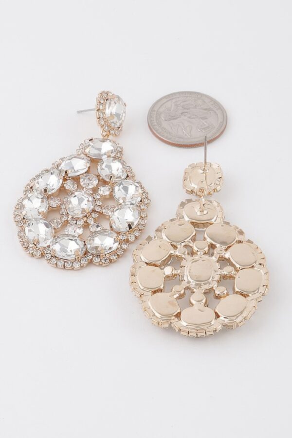 Multi Rhinestone Teardrop Earrings – Faceted Sparkle