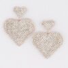 Heart Drop Earrings with Jeweled Accents