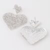 Heart Drop Earrings with Jeweled Accents