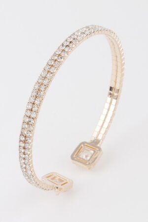 Open Cuff Bracelet with Jeweled Accents – Delicate Sparkle