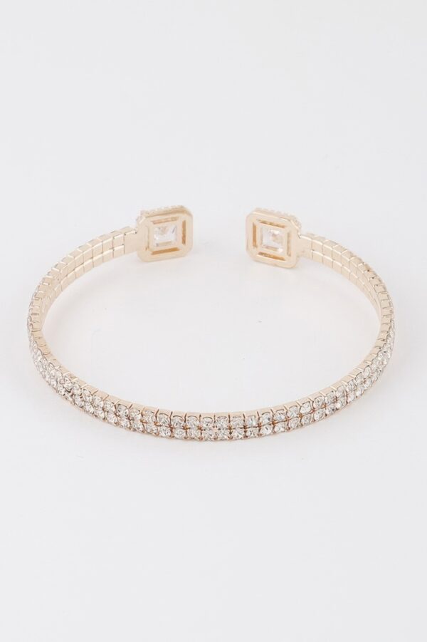 Open Cuff Bracelet with Jeweled Accents – Delicate Sparkle