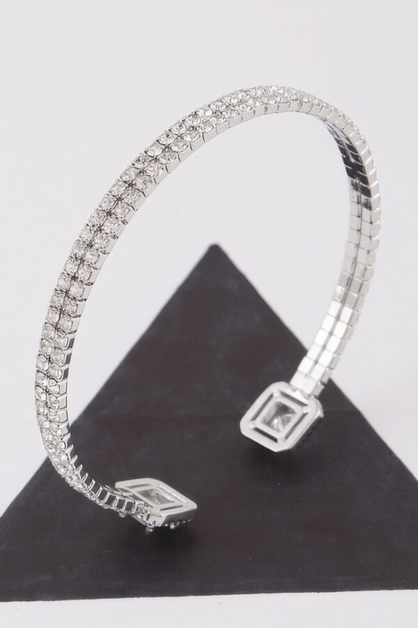 Open Cuff Bracelet with Jeweled Accents – Delicate Sparkle