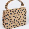 Faux Fur Leo Top Handle Clutch – Leopard Texture
