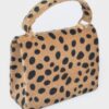 Faux Fur Leo Top Handle Clutch – Leopard Texture