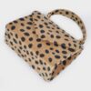Faux Fur Leo Top Handle Clutch – Leopard Texture