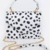 Faux Fur Leo Top Handle Clutch – Leopard Texture