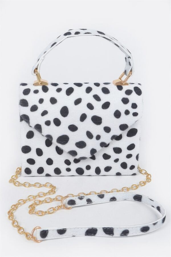 Faux Fur Leo Top Handle Clutch – Leopard Texture
