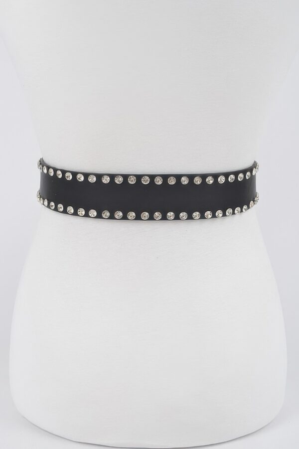 Multi-Metal Rhinestone Trim Plus Size Belt