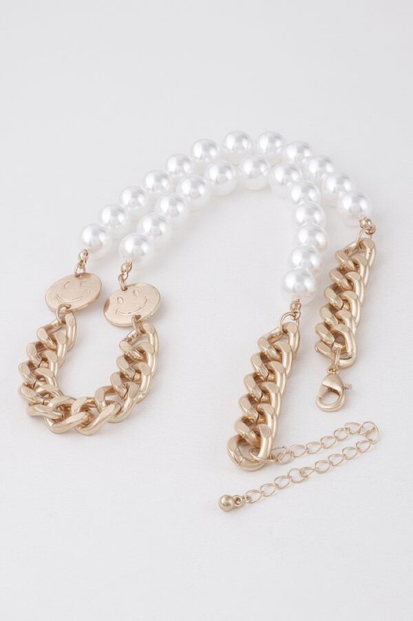Two-Tone Pearl & Bead Necklace – 16-inch Layered Look