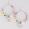 Openwork Beaded Flower Drop Earrings