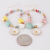 Openwork Beaded Flower Drop Earrings