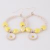 Openwork Beaded Flower Drop Earrings
