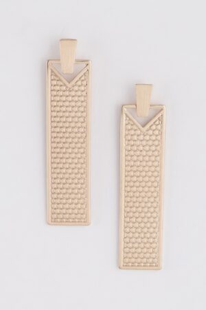 Textured Vertical Bar Drop Earrings – Linear Silhouette