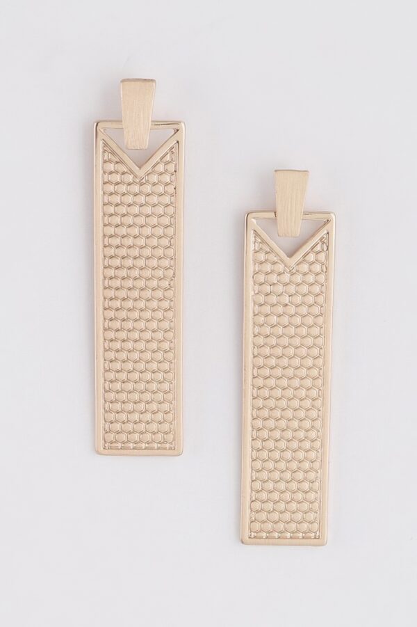 Textured Vertical Bar Drop Earrings – Linear Silhouette