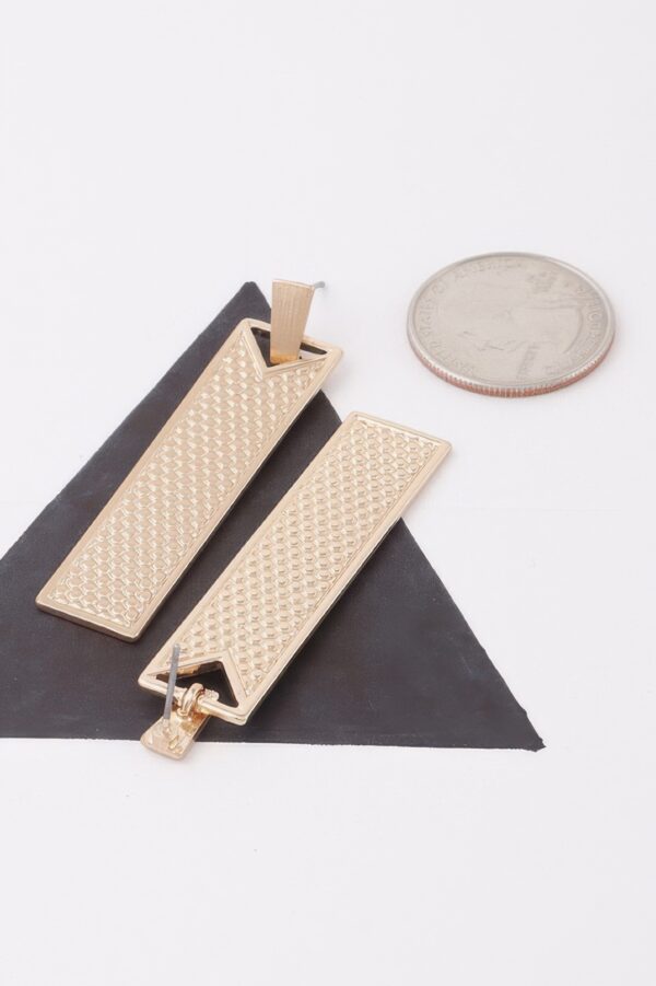 Textured Vertical Bar Drop Earrings – Linear Silhouette