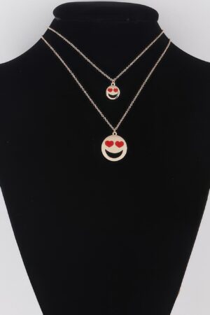 Heart Eyes Emoji Pendant Necklace – Playful Layering Charm