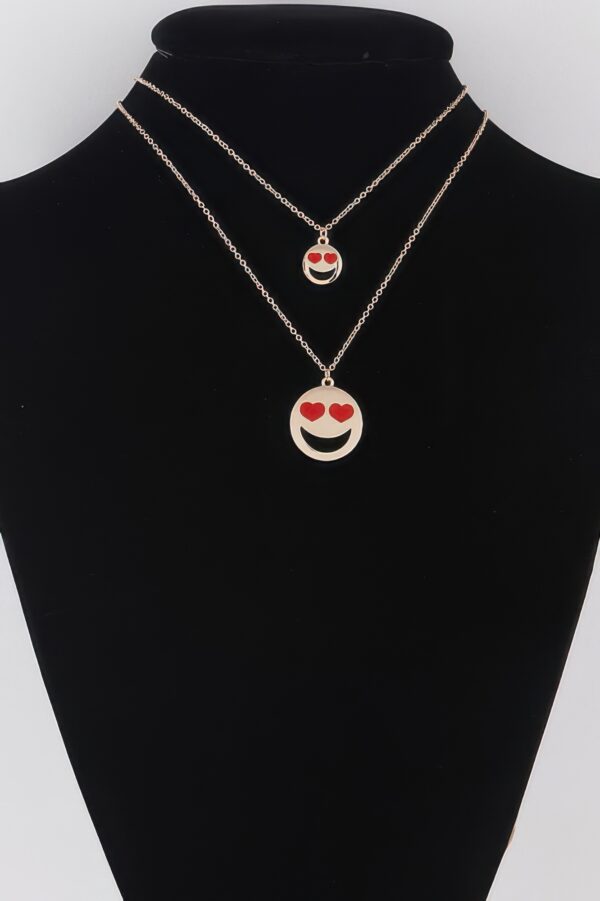Heart Eyes Emoji Pendant Necklace – Playful Layering Charm