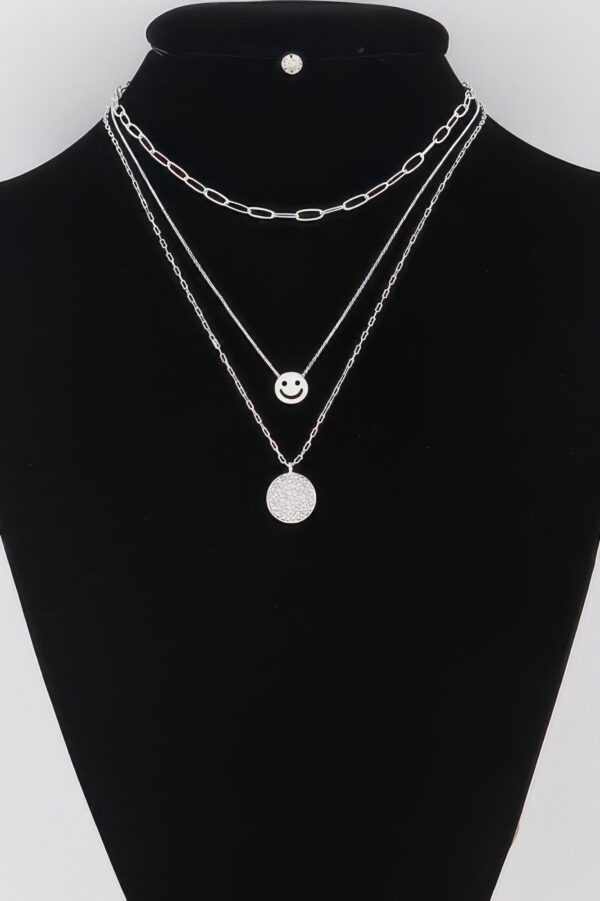 Multi Smiley-Face Charm Necklace – 18″ Chain