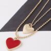 Twin Hearts Pendant Necklace – Double Heart Accent