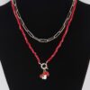 Beaded Mushroom Chain Necklace – Whimsical Pendant