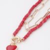 Beaded Heart Chain Necklace – Delicate Bead Accent