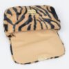 Faux Zebra Fur Shoulder Bag with Mixed Metal Accents