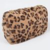 Faux Leo Fur Shoulder Bag with Mixed Metal Accents