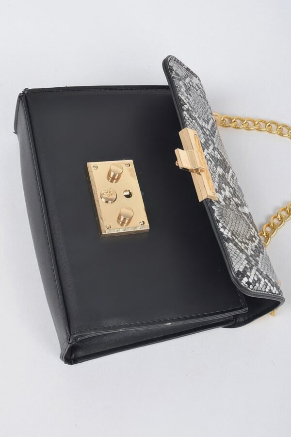 Too Glam Structured Lady Clutch – Mixed Metal Detail