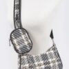 Tweed Plaid Shoulder Bag with Mini AirPod Pouch