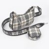 Tweed Plaid Shoulder Bag with Mini AirPod Pouch