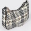 Tweed Plaid Shoulder Bag with Mini AirPod Pouch
