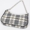 Tweed Plaid Shoulder Bag with Mini AirPod Pouch