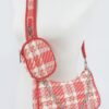 Tweed Plaid Shoulder Bag with Mini AirPod Pouch
