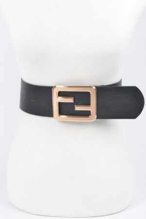 Metal Buckle Waist Belt – 2.25 inch Wide, PU & Iron