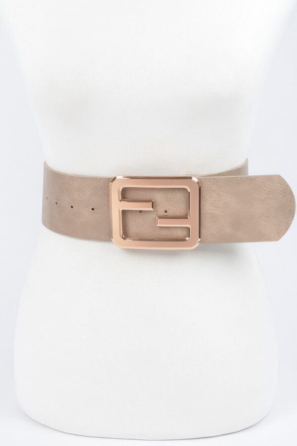 Metal Buckle Waist Belt – 2.25 inch Wide, PU & Iron