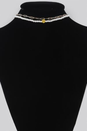 Multi Smiley Face Choker Necklace – Playful Accent