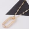 Marbled Oval Pendant Necklace – Subtle Marble Finish