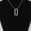 Marbled Oval Pendant Necklace – Subtle Marble Finish