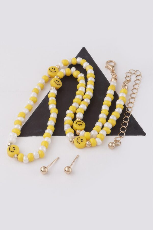 Beaded Smiley Face Charm Necklace – Playful Bead Detail