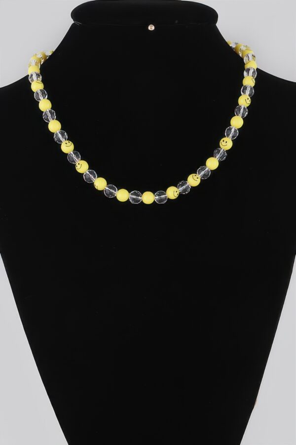 Smiley Face Beaded Necklace – Colorful Beads