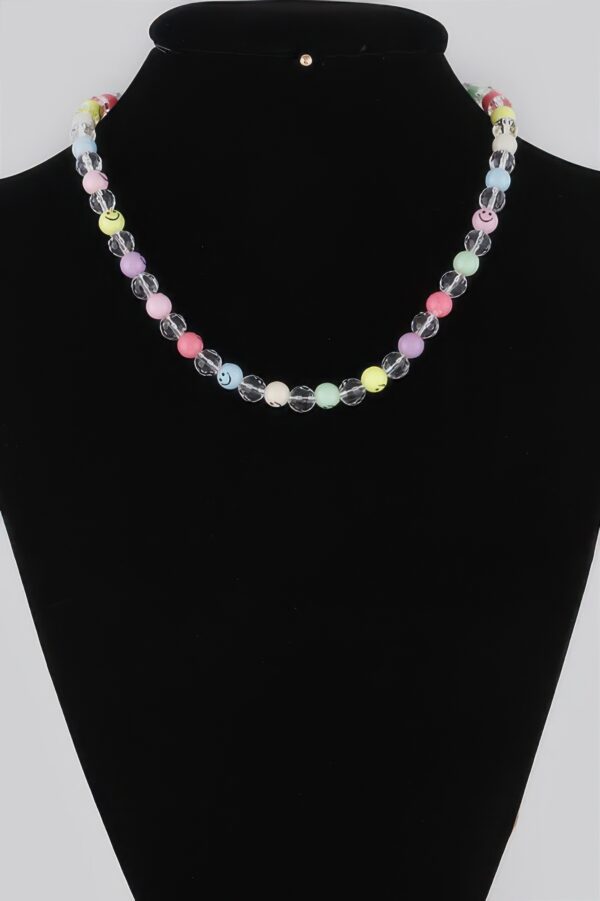 Smiley Face Beaded Necklace – Colorful Beads