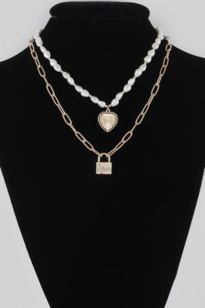 Heart N Lock Pendant Necklace – Delicate Heart & Lock