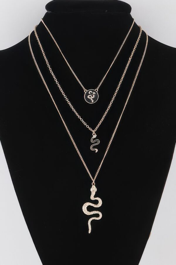 Triple Snake Pendant Necklace – Sculptural Accent