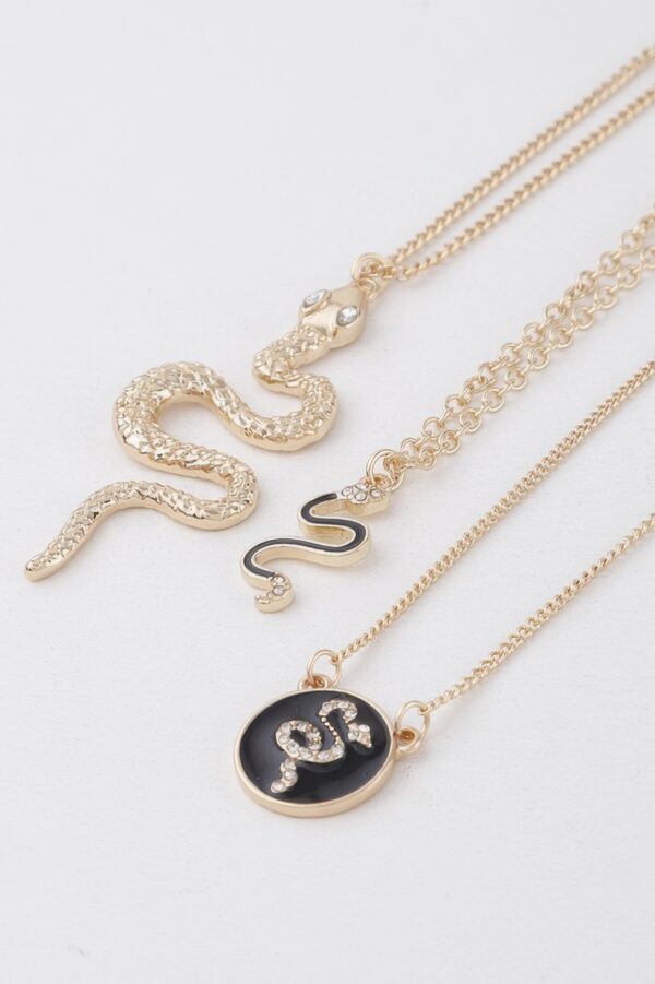 Triple Snake Pendant Necklace – Sculptural Accent