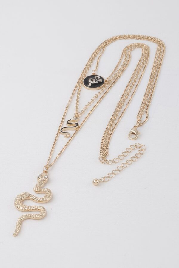Triple Snake Pendant Necklace – Sculptural Accent