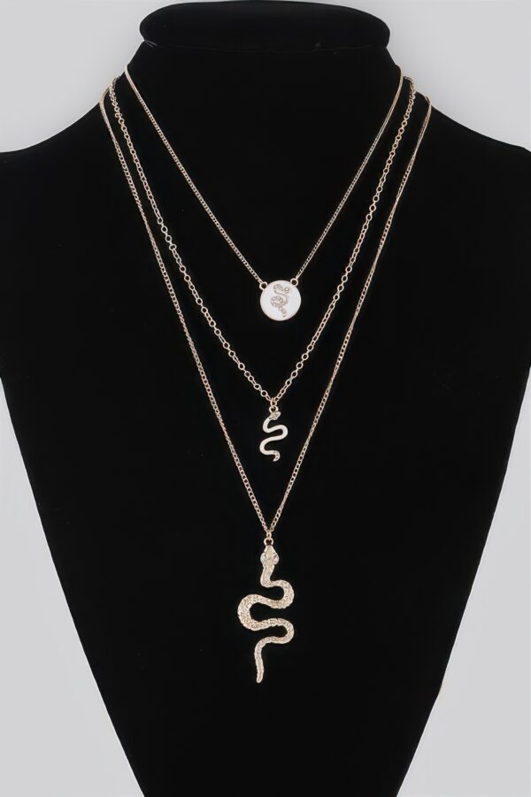 Triple Snake Pendant Necklace – Sculptural Accent