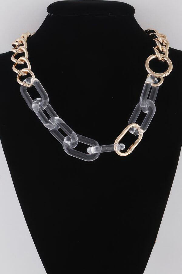 Double Chain Necklace with Clear Accents – Layered Look