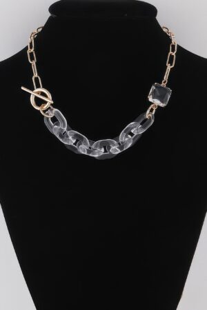 Double Chain Toggle Necklace – Layered Link Accent