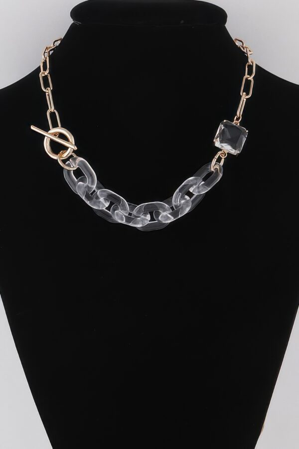 Double Chain Toggle Necklace – Layered Link Accent